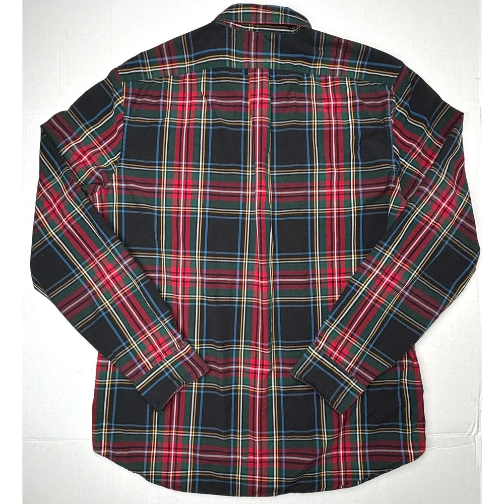 J. Crew Mens XLT Classic Fit Plaid Button Down Shirt Organic Cotton Christmas EC